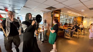 ProPalestine Protesters Enter Starbucks in Ann Arbor Michigan [upl. by Lund]