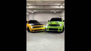 Which One TrackHawk Or HellCat hellcat srt392 trackhawk srt mopar shorts [upl. by Haimorej]