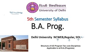 5th Semester BA Prog Syllabus Delhi University  ncweb  DU  COLLEGE [upl. by Rosanna]