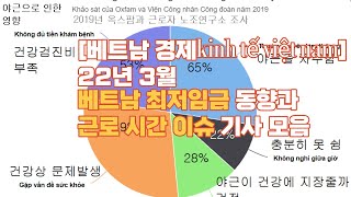 베트남 경제 22년 3월 베트남 최저임금과 근로시간 이슈 기사 모음 베트남뉴스 베트남현지언론번역 [upl. by Cinimod]