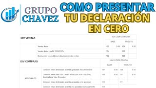 COMO DECLARAR TUS IMPUESTOS EN CERO  SUNAT 2024 [upl. by Bruyn]