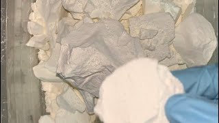 Scenting fresh starch powderunwrapping microwave chunkstaste testscented powder eating Asmr [upl. by Goer]