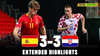 Spain vs Croatia  What a Great Comeback From Croatia  Highlights  U19 Euro Futsal 04092023 [upl. by Shifrah]