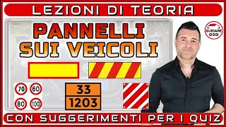 PANNELLI SUI VEICOLI LEZIONI TEORICHE PER SUPERARE LESAME A QUIZ DELLA PATENTE [upl. by Elurd]