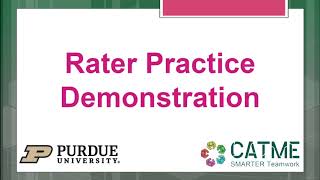 Rater Practice Demonstration [upl. by Etnom12]