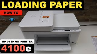 HP DeskJet 4100e Loading Paper Tray [upl. by Ennoira399]