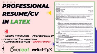 Professional ResumeCV in LATEX  Export in PDF  Complete Guide [upl. by Clim217]