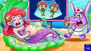 Disney Princesses in The Little Mermaid Taking Care Baby  More Zozobee Nursery Rhymes amp Kids Songs [upl. by Haberman]