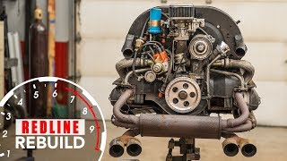 Volkswagen Beetle Aircooled Flatfour Engine Rebuild TimeLapse  Redline Rebuild  S1E7 [upl. by Aileahcim708]