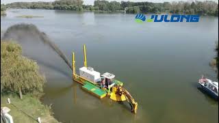 Pond Cleaning Amphibious MultiFunctional Dredging Machine Suction Dredger [upl. by Yuu]