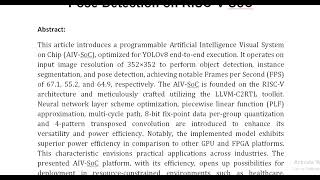 Energy Efficient Implementation of YOLOv8 Instance Segmentation and Pose Detection on RISC V SoC [upl. by Acebber]