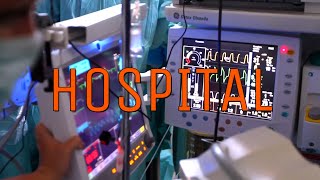 Hospital Ambience 2 hours medical tools beeping fan people talking ambulance [upl. by Leumas517]