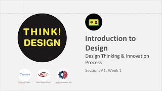 Week 1a A1 Process Introduction to Design Process by Prof Ravi Poovaiah [upl. by Aihsekal]