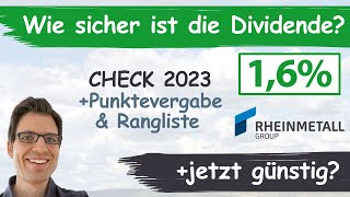 Rheinmetall Aktienanalyse 2023 Wie sicher ist die Dividende günstig bewertet [upl. by Carroll50]