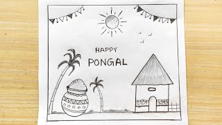 How to draw Pongal festival drawing  Pongal festival easy drawing  Beautiful Pongal pot drawing [upl. by Ecilegna]