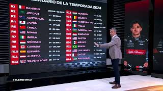 CALENDARIO OFICIAL DE LA F1 2024  AGENDA DE LOS GRANDES PREMIOS telemetricof1 F12024 f12023 [upl. by Elleval]