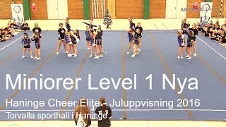 20161211 Haninge Cheer Elite  Juluppvisning  Miniorer Level 1 Nya [upl. by Ylera]