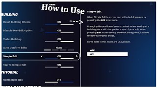 How to Enable amp Use the New Simple Edit Feature  Fortnite Secret Features [upl. by Binky597]