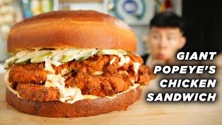 I Made A Giant Popeyes Chicken Sandwich [upl. by Annahc]