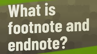 What is footnote and endnote [upl. by Amerigo309]