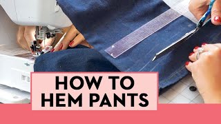 How to EASILY Hem Pants At Home  Beginner Sewing Tutorial  Good Housekeeping [upl. by Licec]