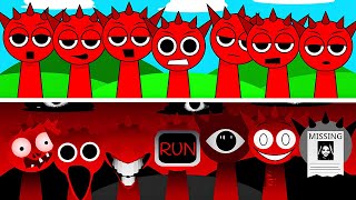 Incredibox Sprunki All Red Raddy Version  Normal Vs Horror Style [upl. by Fennelly]