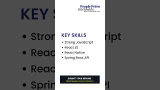 Java Frontend Developer Wanted  People Prime Jobs [upl. by Shedd]