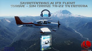 SayintentionsAI X Plane 12 Torque Sim Sr22 TN Entegra IFR Flight [upl. by Aisa]