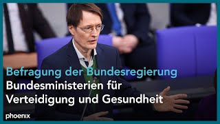 Bundestag Befragung der Bundesregierung  Pistorius und Lauterbach [upl. by Ahrendt]