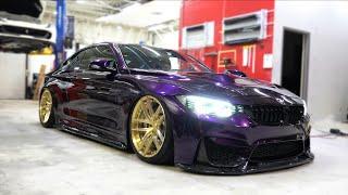 Midnight Purple BMW M4 Looks Sick Vinyl Wrap  EVS Vlog [upl. by Pammy]