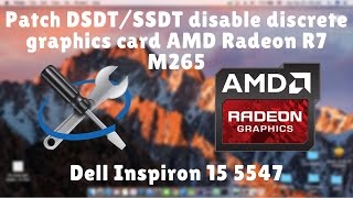 How to patch DSDTSSDTs for disabling discrete graphics card Dell Inpiron 15 5547 Part 2 [upl. by Nataniel216]