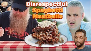 Italian Chef Reacts to Spaghetti in Meatball by BBQ Pit Boys [upl. by Enaillil475]