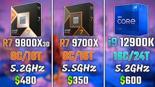 RYZEN 7 9800X3D vs RYZEN 7 9700X vs INTEL i912900K  Test in 6 Games [upl. by Marek]