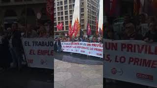 UGT y CCOO se concentran en Zaragoza por el Día del Trabajo Decente [upl. by Armallas]