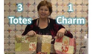 Make Three Totes  Purses With One Charm Pack [upl. by Olodort]