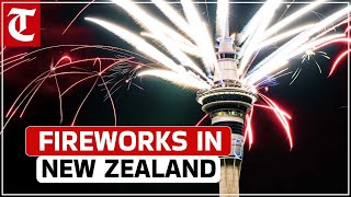 New Zealand rings in 2024 with fireworks over Auckland [upl. by Suoivatram]