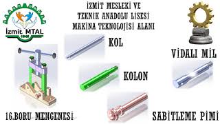 162KOL  165VİDALI MİL  166KOLON  168SABİTLEME PİMİ ÇİZİMLERİ 16BORU MENGENESİ [upl. by Stavro]