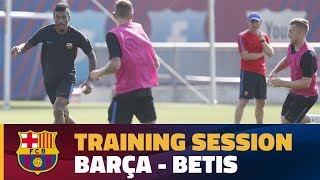 FC Barcelona training session before Betis [upl. by Assillam53]