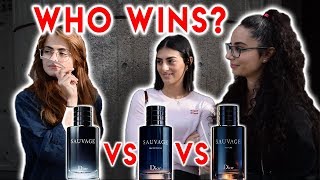 Dior Sauvage PARFUM vs EDP vs EDT Womens Reactions to FragranceCologne [upl. by Pinzler]