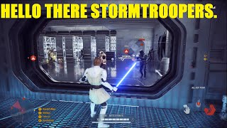 Obi Wan Kenobi going on a Stormtrooper killing spree Also some Palpatine  Galactic Assault SWBF2 [upl. by Delia]