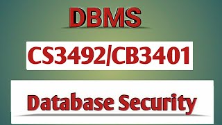 Database security in DBMS tamilCB3401CS3492Anna university reg2021 [upl. by Komara]