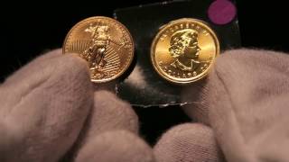 110 oz Gold American Eagle vs 110 oz Gold Canadian Maple Leaf [upl. by Eerhs]