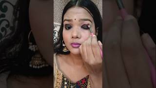 Glittery smokey eye makeup tutorial 💫 smoke eyemakeup makeup tutorial smokeyeyes [upl. by Nylhtac949]