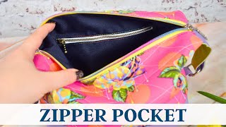 How to add a ZIPPER POCKET to a bag lining [upl. by Snoddy]