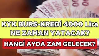 KYK BURSKREDİ 4000 LİRA NE ZAMAN YATACAK Hangi Ayda ZAM GELECEK [upl. by Ahsai]