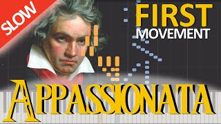 APPASSIONATA  Beethoven First Movement Piano Tutorial SLOW [upl. by Clements]