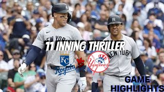 Yankees vs Royals 11th Inning EPIC SHOWDOWN  MLB Highlights [upl. by Stafani136]