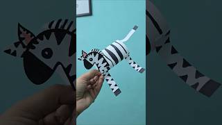 Paper Zebra Craft ideas for kids  Paper Animal Craft Video viralshort shortsfeed youtubeshorts [upl. by Clements258]