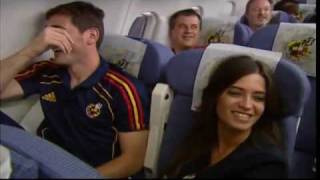 Watch Spains party on their flight home [upl. by Elleb]