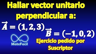 Calcular vector perpendicular unitario a dos vectores dados [upl. by Garry]